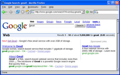 The "New! Get Gmail